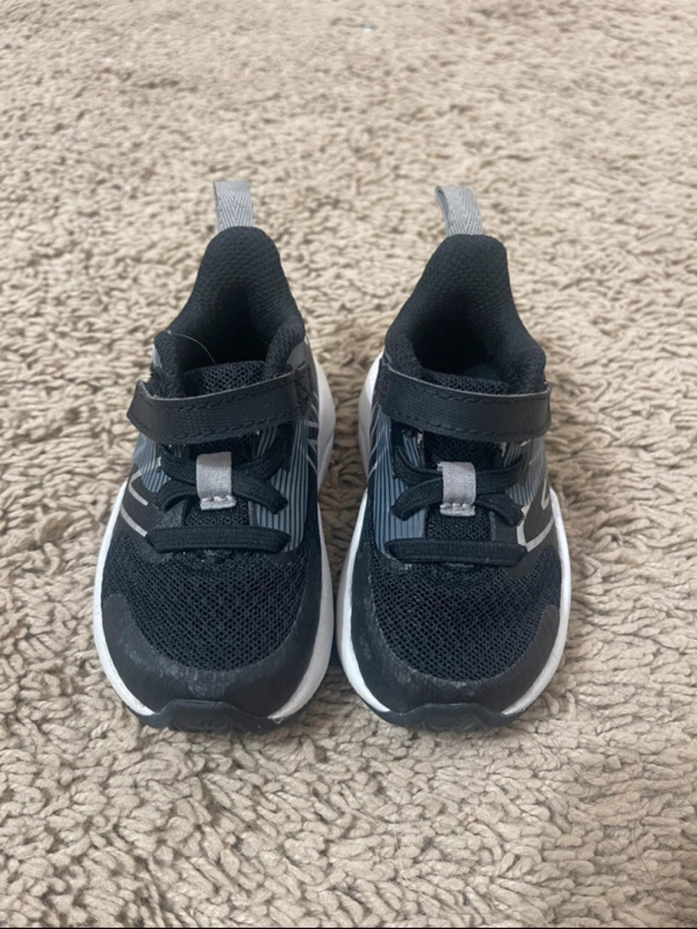 New Balance Black and Gray Toddler Athletic Sneakers
